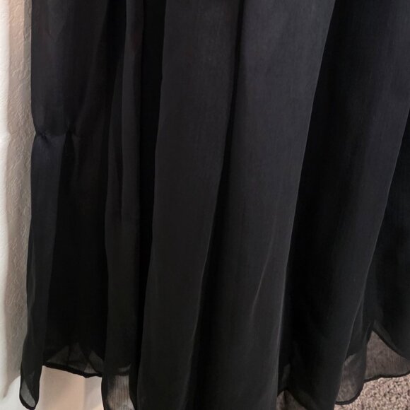 Belsoie Black Lace & Chiffon Cap Sleeve Gown UK 14 US 12 EU 40 - Picture 12 of 15